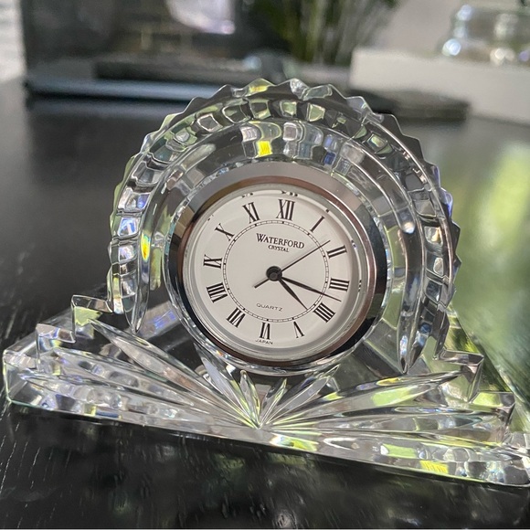 Waterford Other - Waterford Crystal Small Cottage Mantel Clock Signed Ireland.Working,New Battery